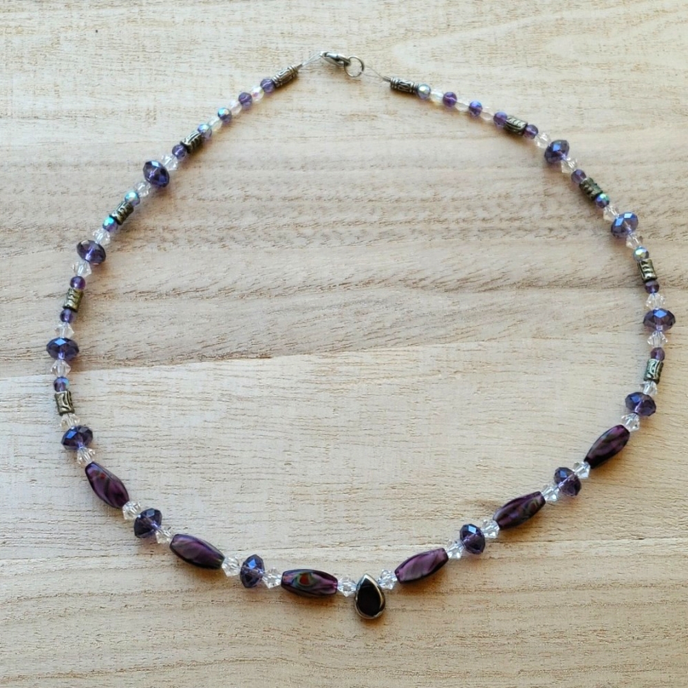 Amethyst Color Bead Necklace